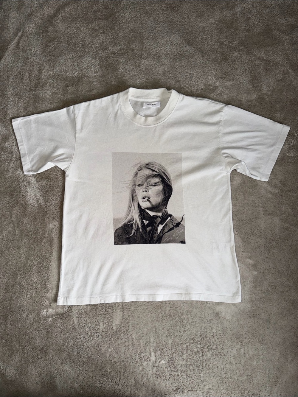 Anine Bing Ida Tee Ab x TO x Brigitte Bardot T Shirt Women’s Size XS In White